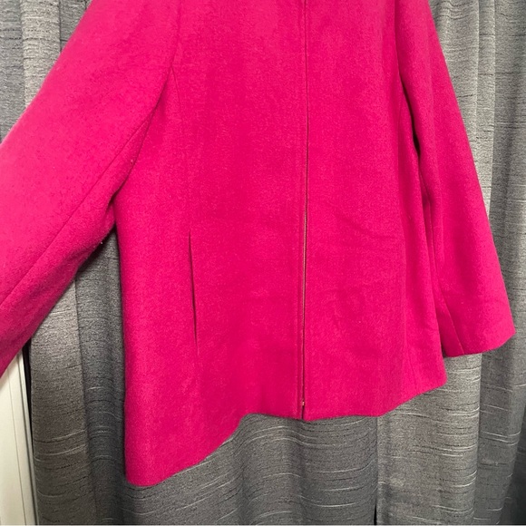 J. Crew Factory Wool Village Coat Barbie Pink Zip Up Jacket Plus Size 20 - Picture 6 of 10